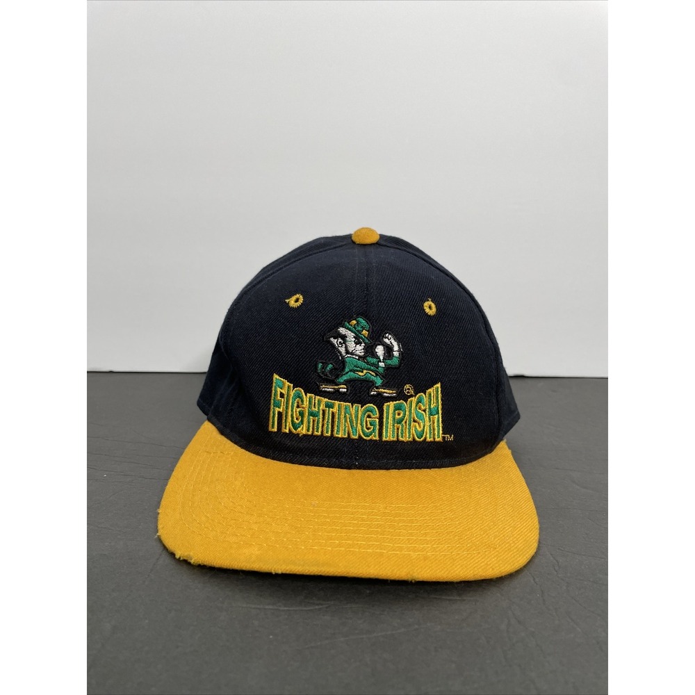 Vintage Notre Dame Fighting Irish Hat Cap Fitted 7 1/4 Mens NCAA College Blue - Picture 1 of 8